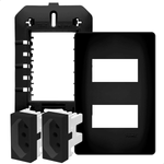 CONJUNTO COM PLACA 2 TOMADAS 4X2 2P+T 20A/250V~DISTANCIADAS HABITAT BLACK FAME 062.4058.4
