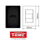CONJUNTO COM PLACA TOMADA 2P+T 4X2 20A/250V HABITAT BLACK FAME 062.4054.4