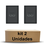 CONJUNTO COM PLACA TOMADA 2P+T 4X2 20A/250V HABITAT BLACK FAME 062.4054.4