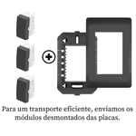 3 INTERRUPTORES SIMPLES PRETO C/PLACA SHP FAME 061.4051.4