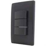 3 INTERRUPTORES SIMPLES PRETO C/PLACA SHP FAME 061.4051.4