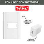 TOMADA USB BIVOLT 15W 5V 3A COM PLACA MODULARE FAME 052.3551.4