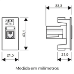 TOMADA MODULO REDE RJ45 CAT.6 8V SH/EL FAME 062.2691.3