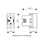 TOMADA MODULO PAD 2P+T 20A SH FAME 062.2062.3