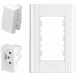 INTERRUPTOR SIMPLES E TOMADA PAD 2P+T 20A C/P DISTANCIADOS SM FAME 053.1436.4