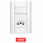 INTERRUPTOR SIMPLES E TOMADA PAD 2P+T 20A C/P DISTANCIADOS SM FAME 053.1436.4