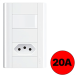 INTERRUPTOR SIMPLES E TOMADA PAD 2P+T 20A C/P DISTANCIADOS SM FAME 053.1436.4