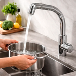 TORNEIRA CRO. PREMIUM CURVA ACQUAFAM BALCAO DE COZINHA BICA ALTA FAME 01046970 010.4697.0