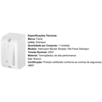 INTERRUPTOR BIP SIMPLES 16A SR FAME 081.2545.0