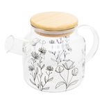 Chaleira de Vidro com Tampa de Bambu Flor - Wolff