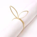 Conjunto 4 Anéis Guardanapos Metal Dourado Páscoa - Rafimex