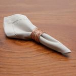 Conjunto com 2 Guardanapos de Algodão Ponto Ajour Areia - Wolff