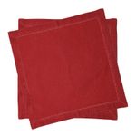 Conjunto com 2 Guardanapos Ponto Ajour Vermelho