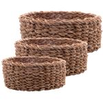 Conjunto com 3 Cestas Redondas de Fibra Natural - Wolff