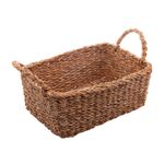 Conjunto com 3 Cestas Retangulares com Alças de Fibra Natural - Wolff