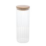 Pote de Vidro com Tampa de Bambu G - Wolff