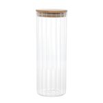 Pote de Vidro com Tampa de Bambu G - Wolff