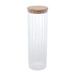 Pote de Vidro com Tampa de Bambu GG - Wolff