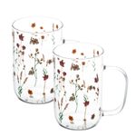 Conjunto com 2 Canecas de Vidro Borossilicato Bouquet 280ml - Wolff