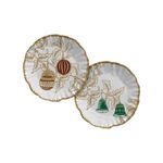 Conjunto com 2 Pratos de Sobremesa Holly Golden Dourado - Maison Blanche