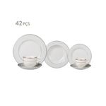 Aparelho de Jantar Majesty Silver em Porcelana 42 Pecas - L'Hermitage