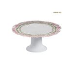 Porta Torta Pink Palm com Pé – Maison Blanche