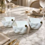 Petisqueira em Porcelana Branca com Esfera Dourada - BTC