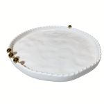 Travessa em Porcelana Branca com Esferas Douradas - BTC