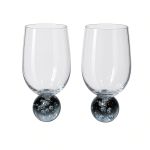 Taça em Vidro Base Esfera Azul - 400ml - BTC