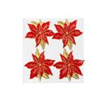 Porta-guardanapo Flor  Dourado e Vermelho - BTC