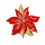 Porta-guardanapo Flor  Dourado e Vermelho - BTC