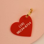 Tag de Identificação Coração Vermelho