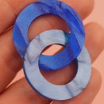 Brinco Cecília Azul Escuro Perolado