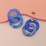 Brinco Cecília Azul Escuro Perolado