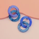 Brinco Cecília Azul Escuro Perolado