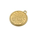 Pingente Medalha Salve Rainha Ouro 26 mm