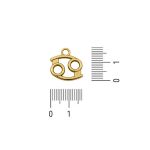 Pingente Signo Câncer Ouro 18 mm