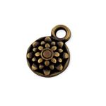 Pingente Flor  Ouro Velho10 mm