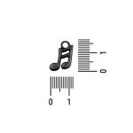 Pingente Letra Musical Grafite 11 mm