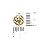 Pingente Olho Brilhante Ouro 17 mm