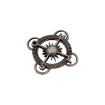 Enfeite Rosa dos Ventos Prata V 43 mm
