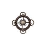 Enfeite Rosa dos Ventos Prata V 43 mm