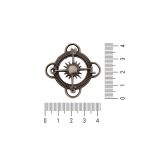 Enfeite Rosa dos Ventos Prata V 43 mm