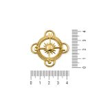 Enfeite Rosa dos Ventos Ouro 43 mm