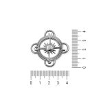 Enfeite Rosa dos Ventos Níquel 43 mm