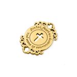 Pingente Medalha de Cruz Ouro 17 mm