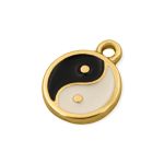 Pingente Ying Yang Ouro 11 mm