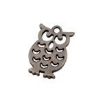 Pingente Coruja Prata Velha 12 mm