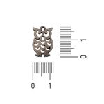 Pingente Coruja Prata Velha 12 mm