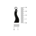 Pingente Puxador Preto 13 mm